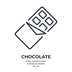 Wall Mural - chocolate editable stroke outline icon isolated on white background flat vector illustration. pixel 
