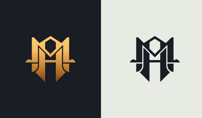 Initial MA AM M A Monogram Logo Template. Initial Based Letter Icon Logo