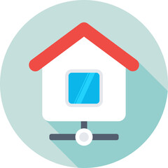 Wall Mural - Home Network Colored Vector Icon