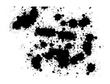 Fototapeta Młodzieżowe - Black paint splatter set isolated on white background. Water splash silhouette vector texture overlay