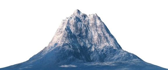 Fototapete - Snowy mountains Isolate on white background 3d illustration