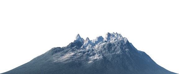 Fototapete - Snowy mountains Isolate on white background 3d illustration