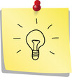 © absent84 - Draw bulb on yellow paper note, idea concept
