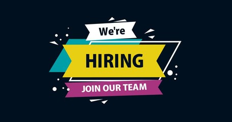 animated banner with the title we're hiring