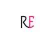 Creative RE Letter Logo Design Vector Template