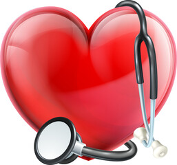 Sticker - Stethoscope and Heart Concept