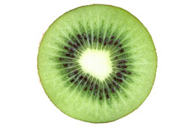Sliced Ripe Kiwi Fruit On A Transparent Background, Close-up.