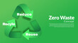 zero waste concept. reduce reuse recycle cycle arrow.  go green and eco friendly vector illustration