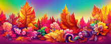 Colorful Autumn Leaves As Wallpaper Background Illustration