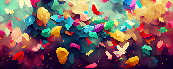 Wall Mural - Colorful confetti as abstract party wallpaper background header