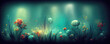 Abstract underwater ocean seascape wallpaper background