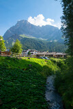 Fototapeta Natura - Mountain landscape with a torrent, Dolomites