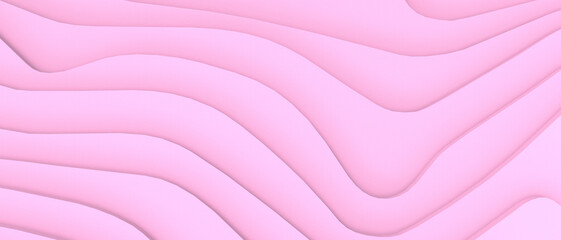Poster - Creative idea. Abstract Background. Futuristic Curve and Wave design for digital paper cut and Flowing colors Concept on Pink. banner, connection, card, copy space, digital, website -3d Rendering
