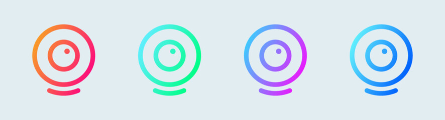 Poster - Webcam line icon in gradient colors. Video camera signs vector illustration.