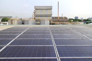 Poster - Dirty Unclean Solar Panels on Industrial Roof