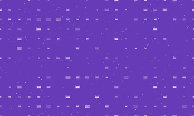 Poster - Seamless background pattern of evenly spaced white baby cot symbols of different sizes and opacity. Vector illustration on deep purple background with stars