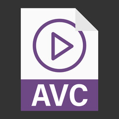 Fototapete - Modern flat design of AVC file icon for web