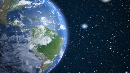 Wall Mural - looped rotation of the planet earth against the background of the change of day and night. 3d render