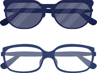 Aufkleber - various glasses semi flat color raster object set. classic shades. realistic item on white. lifestyl