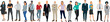 © Tof - Photographie - dessin vectoriel représentant large groupe de personnages hommes et femmes, employés de bureau, collègues dans une entreprise.