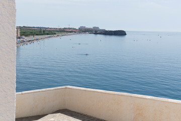  Views of the sea and the promenade from a street in the neighborhood of La Caleta in Salobreña, Granada