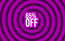 65% Off Sale Banner Discount Illustration Business Vector Purple Spiral White Bebas
