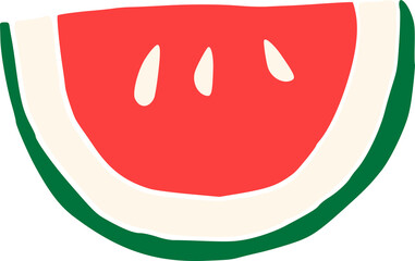 Retro Japanese style illustration fruit watermelon