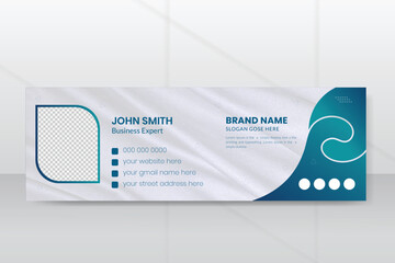 Creative commercial simple email signature template organic shape design