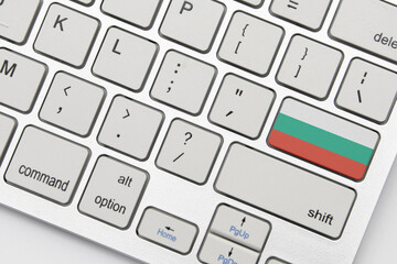 Wall Mural - national flag of bulgaria on the keyboard on a grey background .3d illustration
