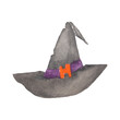 halloween witch hat watercolor painting