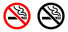 No Smoking Icon Set. Cigar, Tobacco Prohibition Symbol. Cigarette Smoke Forbidden, No Smoking Area Warning Sign.