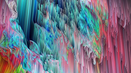Canvas Print - Abstract circle particle line colorful background. 3D modern illustration