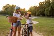© pikselstock - Mother and son enjoying a bike trip together