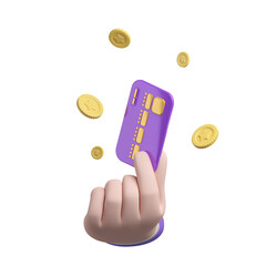 Poster - Hand sculpture holding a premium credit card, The best banking offer for VIP customers. 3d render illustration