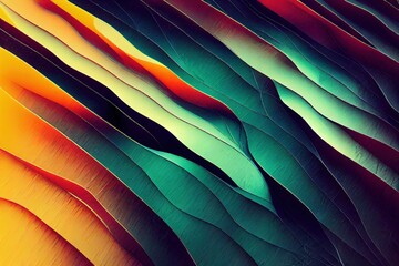 Wall Mural - vertical 3d render of futuristic colorful abstract geometric fluid texture
