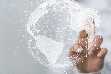 Poster - conference Digital Network and data concept 3d