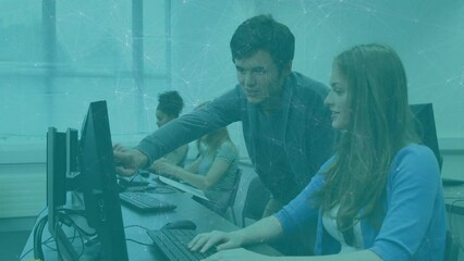 Poster - Animation of network of connections over diverse students using computers