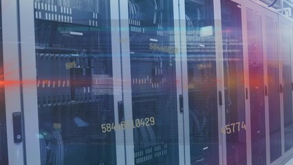 Poster - Animation of data processing and light spots over server room