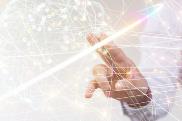 Poster - conference Digital Network and data concept 3d