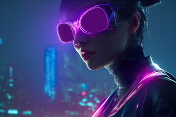 3D rendering futuristic girl cyberpunk.