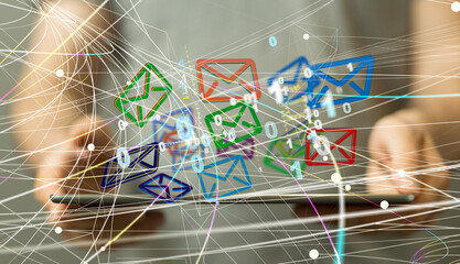 Aufkleber - mail communication support contact concept service