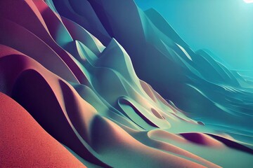 Wall Mural - Illustration of futuristic abstract science fiction landscape