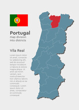 Vector Map Portugal And District Vila Real