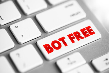 Poster - Bot Free text button on keyboard, concept background