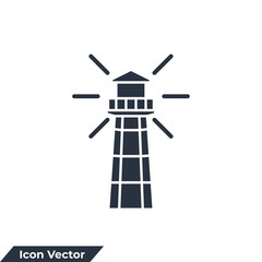 light house building icon logo vector illustration. lighthouse symbol template for graphic and web d