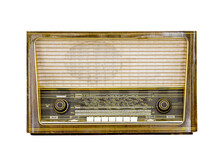 Vintage Radio Isolated Front View