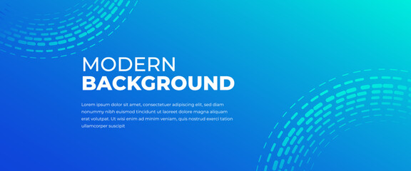 Wall Mural - Modern blue banner template with stripe line