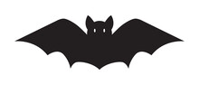 
Halloween Bat Silhouette On White Background. Bat Vector Illustration. Bat Icon. 