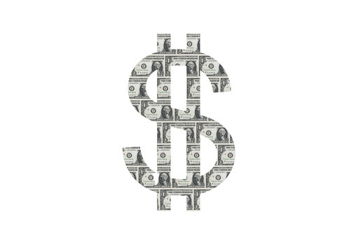 Dollar sign cut from US  1 dollar wallper