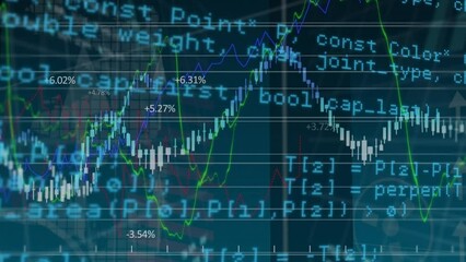 Poster - Animation of data processing over black background